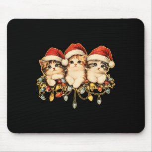 Retro Vintage 90s Cat Xmas Light Christmas 1 Mouse Mat