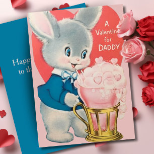 Retro Vintage A Valentine for Daddy Custom Holiday Card