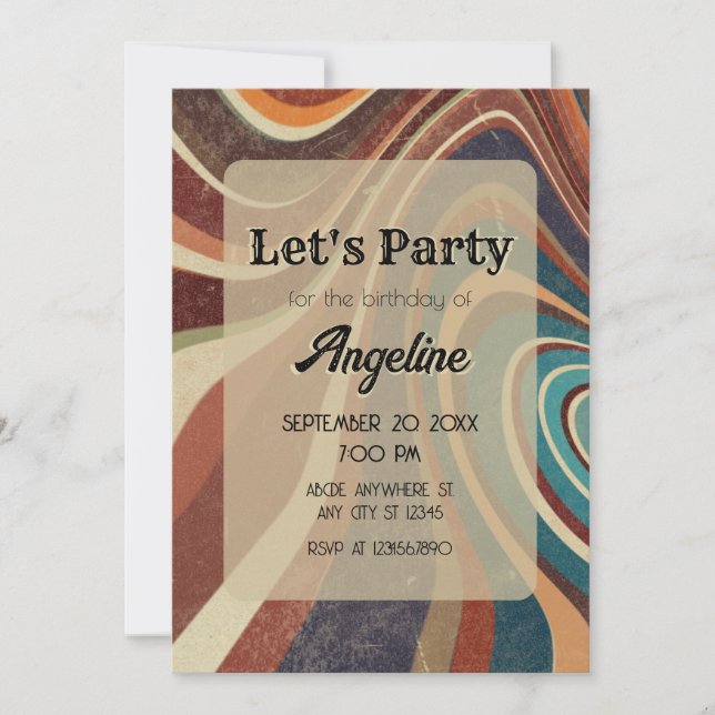 Retro vintage abstract invitation (Front)