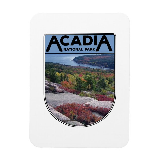 Retro Vintage Acadia National Park Maine Island Magnet (Vertical)