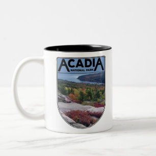 Retro Vintage Acadia National Park Maine Island Two-Tone Coffee Mug