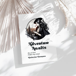 Retro Vintage Adventure Awaits Graduation Photo Announcement