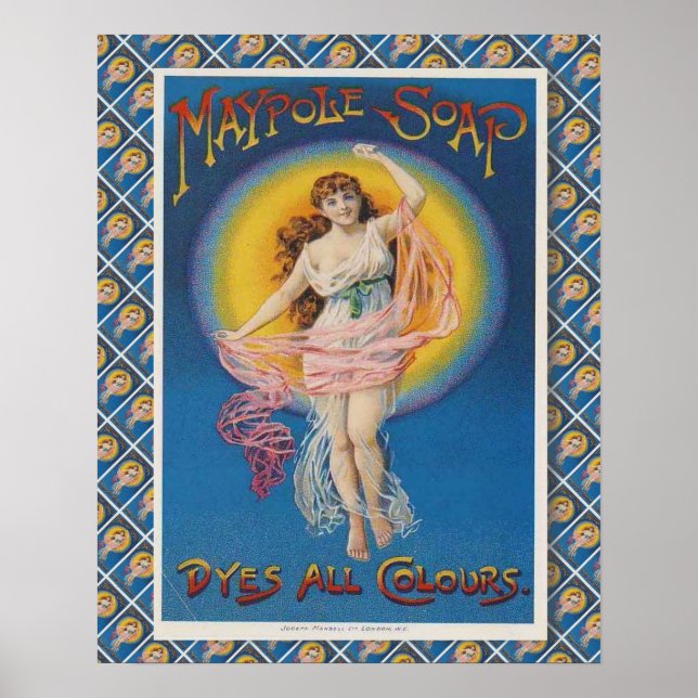 Retro vintage advertising, Maypole soap, Poster (Front)