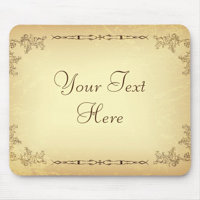 Retro Vintage Aged Paper Mouse Mat (Front)