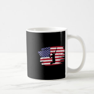 Retro Vintage American Flag Badminton 4th Of July Coffee Mug