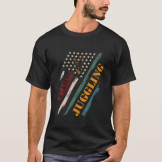 Retro Vintage American Flag Warning! Juggling love T-Shirt