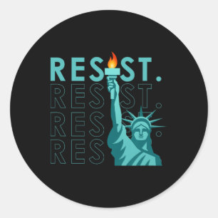 Retro Vintage Anti Trump Resist Statue Of Liberty Classic Round Sticker