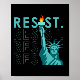Retro Vintage Anti Trump Resist Statue Of Liberty  Poster