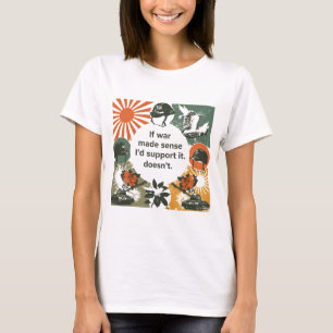 Retro Vintage Anti War Statement T-Shirt for Peace