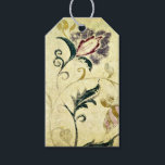 Retro Vintage Antique Floral Parchment QR Code Gift Tags<br><div class="desc">This beautiful and unique antique paisley floral image has old light brown parchment effects. Add custom text and website QR code (delete if desired) to suit your needs.</div>
