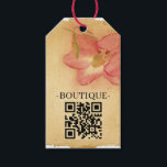 Retro Vintage Antique Floral Parchment QR Code Gift Tags<br><div class="desc">This beautiful and unique antique floral image has old light brown parchment effects. Add custom text and website QR code (delete if desired) to suit your needs.</div>