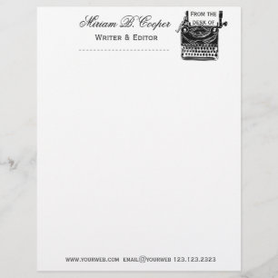 Retro-Vintage Antique Typewriter Professional Letterhead Template