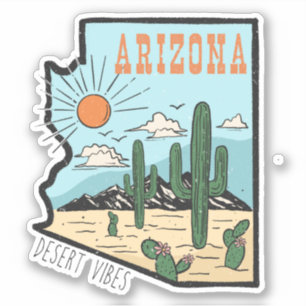 Retro Vintage Arizona Desert Cactus Travel