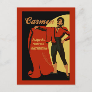 Retro vintage art Carmen opera (Toreador) Postcard