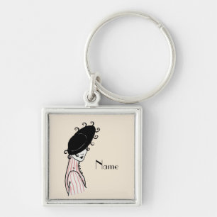 Retro Vintage Art Deco Hat Keychain