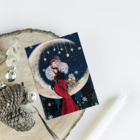 Retro vintage art deco lady Christmas