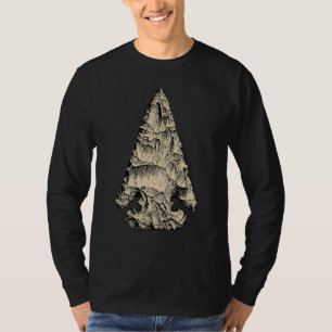 Retro Vintage Artefact Flint Artefact Arrowhead Hu T-Shirt