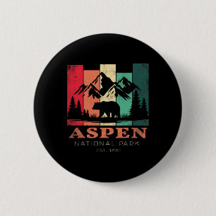 Retro Vintage Aspen Colorado Souvenir Kids Hiking  6 Cm Round Badge
