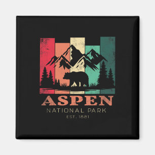 Retro Vintage Aspen Colorado Souvenir Kids Hiking Magnet