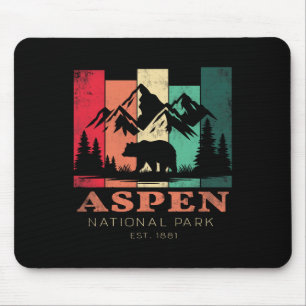 Retro Vintage Aspen Colorado Souvenir Kids Hiking Mouse Mat