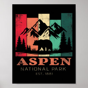 Retro Vintage Aspen Colorado Souvenir Kids Hiking Poster