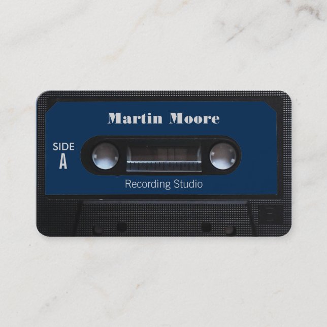 Retro vintage audio style cassette cover business card (Front)