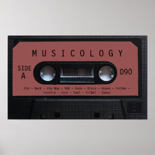 Retro vintage audio style cassette cover poster