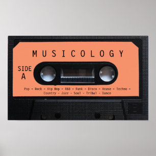 Retro vintage audio style cassette cover poster