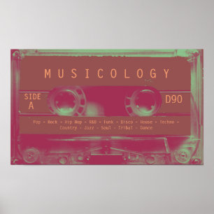 Retro vintage audio style cassette cover poster