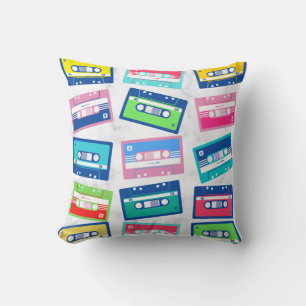 Retro Vintage Audio Tape Cassette Pattern Cushion