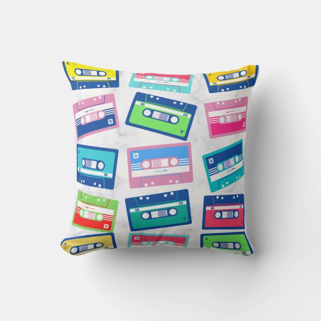 Retro Vintage Audio Tape Cassette Pattern  Cushion (Front)