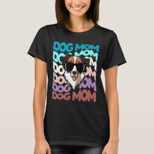 Retro Vintage Australian Shepherd Aussie Dog Mum S T-Shirt