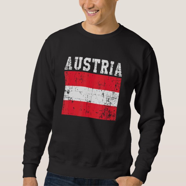 Retro Vintage Austria Flag Austrian Roots Sweatshirt (Front)