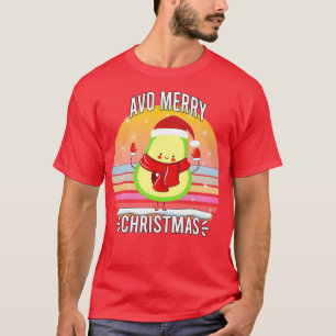 Retro Vintage Avo Merry Christmas Cute Avocado T-Shirt