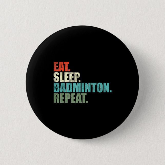 Retro Vintage Badminton Player  6 Cm Round Badge (Front)