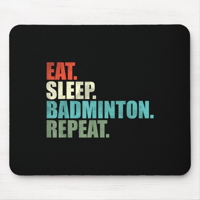 Retro Vintage Badminton Player  Mouse Mat (Front)