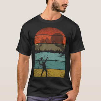 Retro vintage Badminton player sports 2 T-Shirt