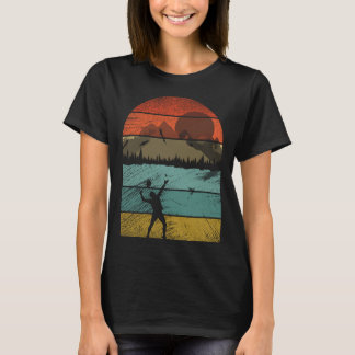 Retro vintage Badminton player sports 2 T-Shirt