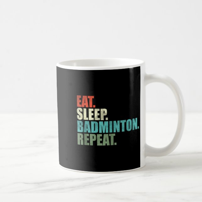 Retro Vintage Badminton Player Tank Top  Coffee Mug (Right)