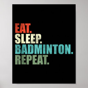 Retro Vintage Badminton Player Tank Top Poster