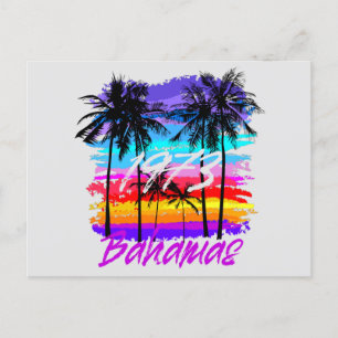 Retro Vintage Bahamas Postcard Vacation Cruise
