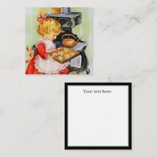 retro vintage baking girl add text card