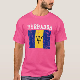 Retro Vintage Barbados Flag Barbadian Roots T-Shirt