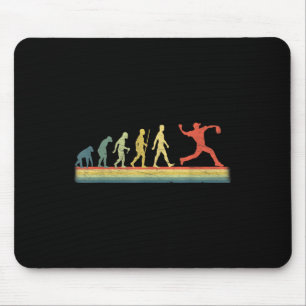 Retro Vintage Baseball Player Evolution Lover Mouse Mat