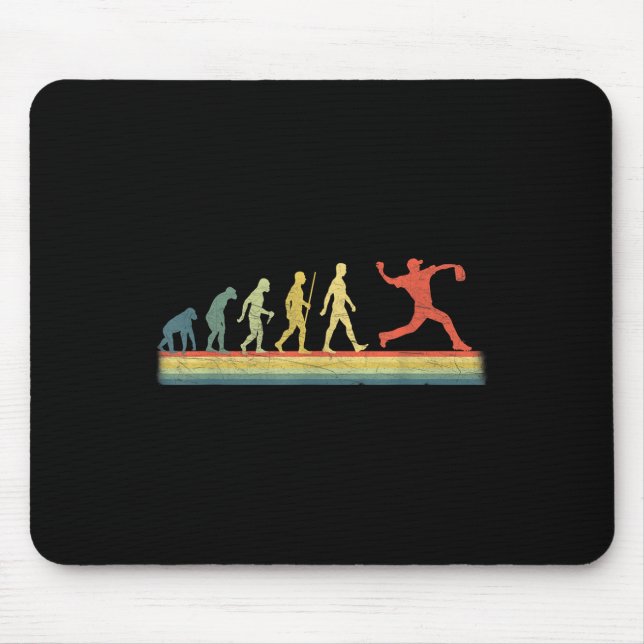 Retro Vintage Baseball Player Evolution Lover  Mouse Mat (Front)