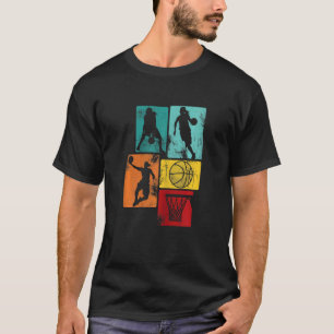 Retro Vintage Basketball Player Girl Women Kids Co T-Shirt