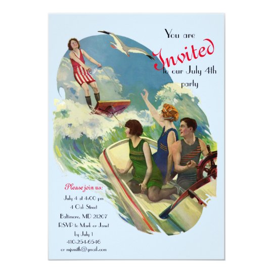 Retro Vintage Bathing Suit ad Card