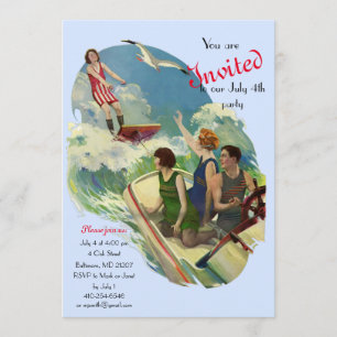 Retro Vintage Bathing Suit ad Invitation