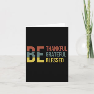 Retro Vintage Be Grateful Thankful Blessed Positiv Card