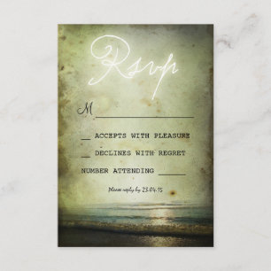 retro vintage BEACH WEDDING RSVP CARDS